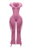 Western Doll Fringe Jumpsuit | Pink