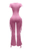Western Doll Fringe Jumpsuit | Pink