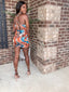 Main Attraction Abstract Mini Dress | Orange Multi