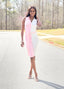 Elara Romper | Pink & White