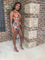 Main Attraction Abstract Mini Dress | Orange Multi