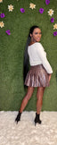 Cheer Me Up Pleated Mini Skirt | Chocolate