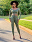 Cali Ruched Top & Jogger set | Olive - FINAL SALE