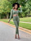 Cali Ruched Top & Jogger set | Olive - FINAL SALE