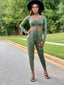 Cali Ruched Top & Jogger set | Olive - FINAL SALE