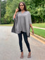 Poncho Sleeve Shirt | Charcoal - FINAL SALE