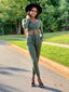 Cali Ruched Top & Jogger set | Olive - FINAL SALE