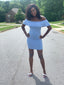 Cassie Off-Shoulder Dress | Spring Blue