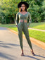 Cali Ruched Top & Jogger set | Olive - FINAL SALE